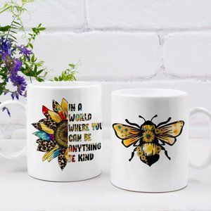 In a world were you can be anything be kind sublimation mug.